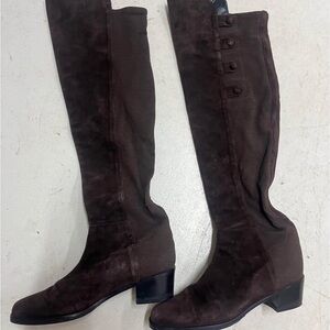 Stuart Weitzman Dark Brown Over the Knee Suede Boots